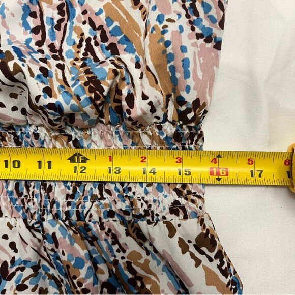 Banana Republic Abstract Print Peplum Blouse Small - Picture 5 of 7